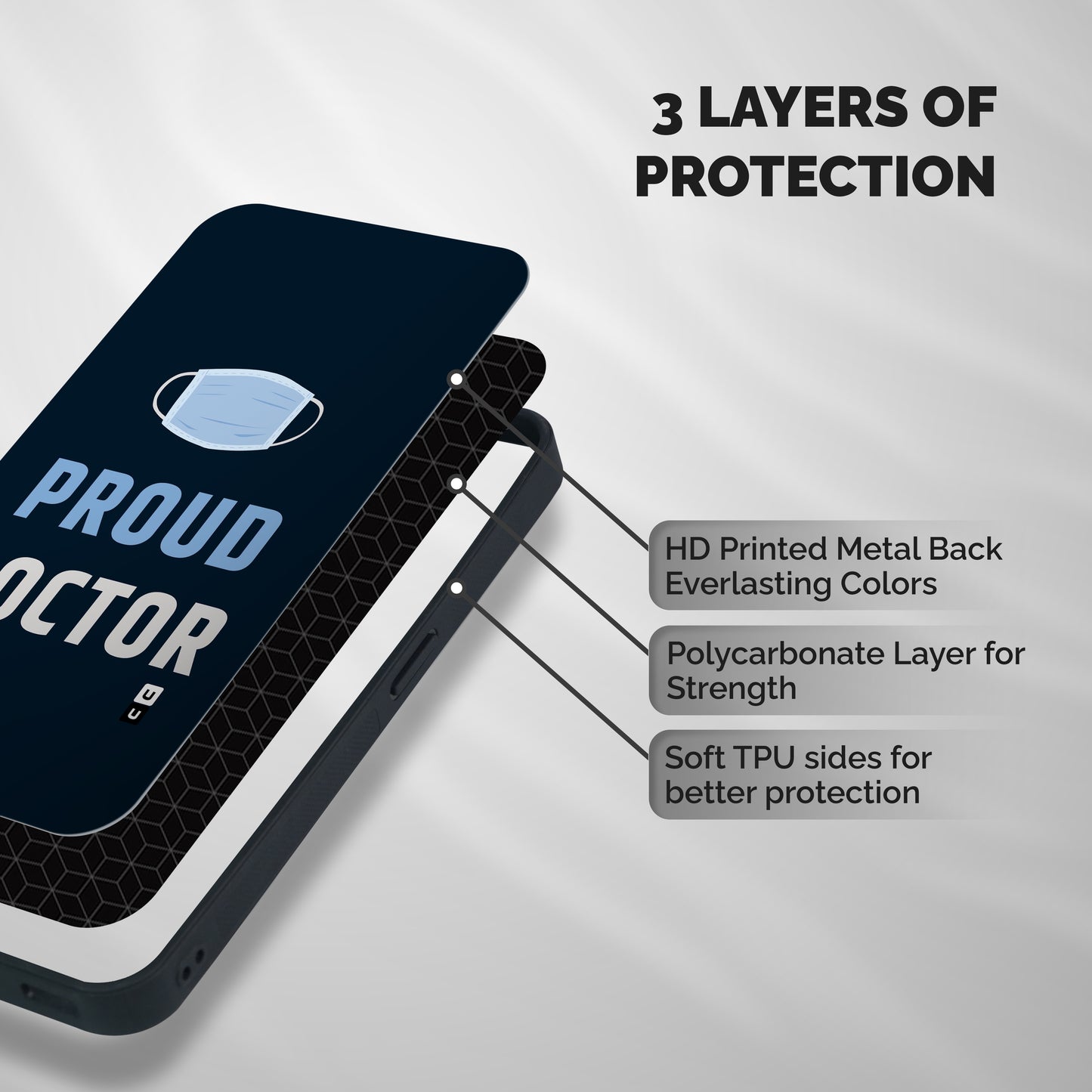 Proud Doctor Shockproof Hybrid Protection (Metal + TPU) Back Case Cover