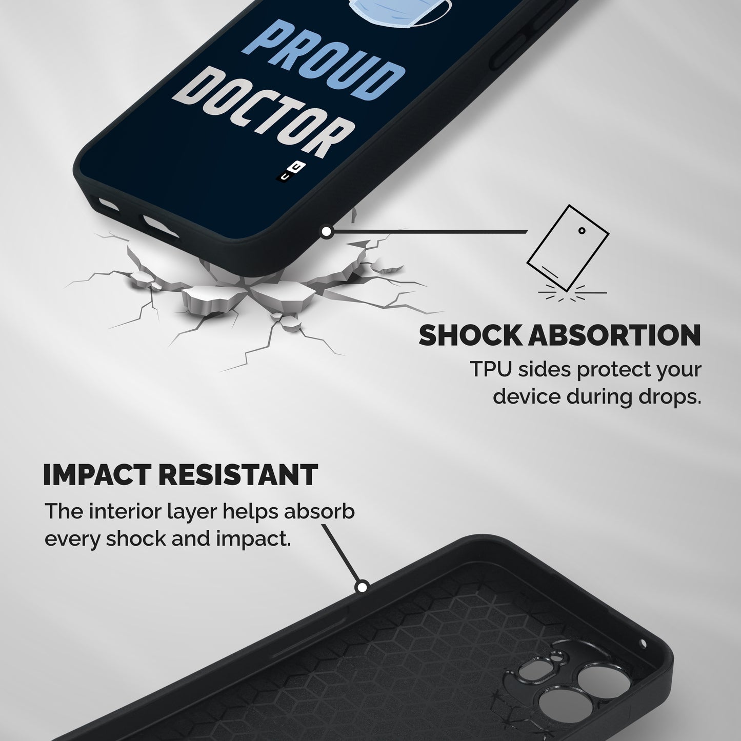 Proud Doctor Shockproof Hybrid Protection (Metal + TPU) Back Case Cover