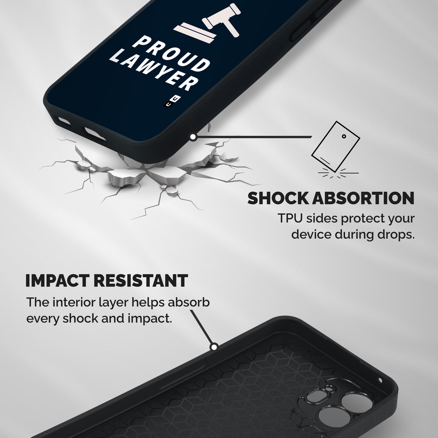 Proud Lawyer Shockproof Hybrid Protection (Metal + TPU) Back Case Cover
