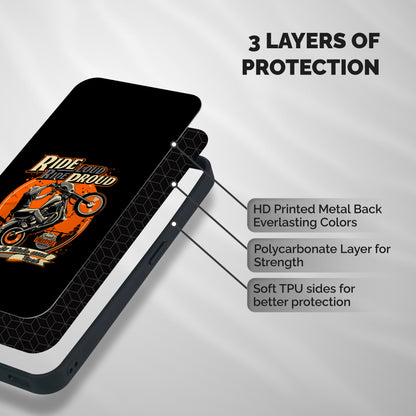 Proud Rider Shockproof Hybrid Protection (Metal + TPU) Back Case Cover