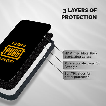 PUBG Lover Shockproof Hybrid Protection (Metal + TPU) Back Case Cover