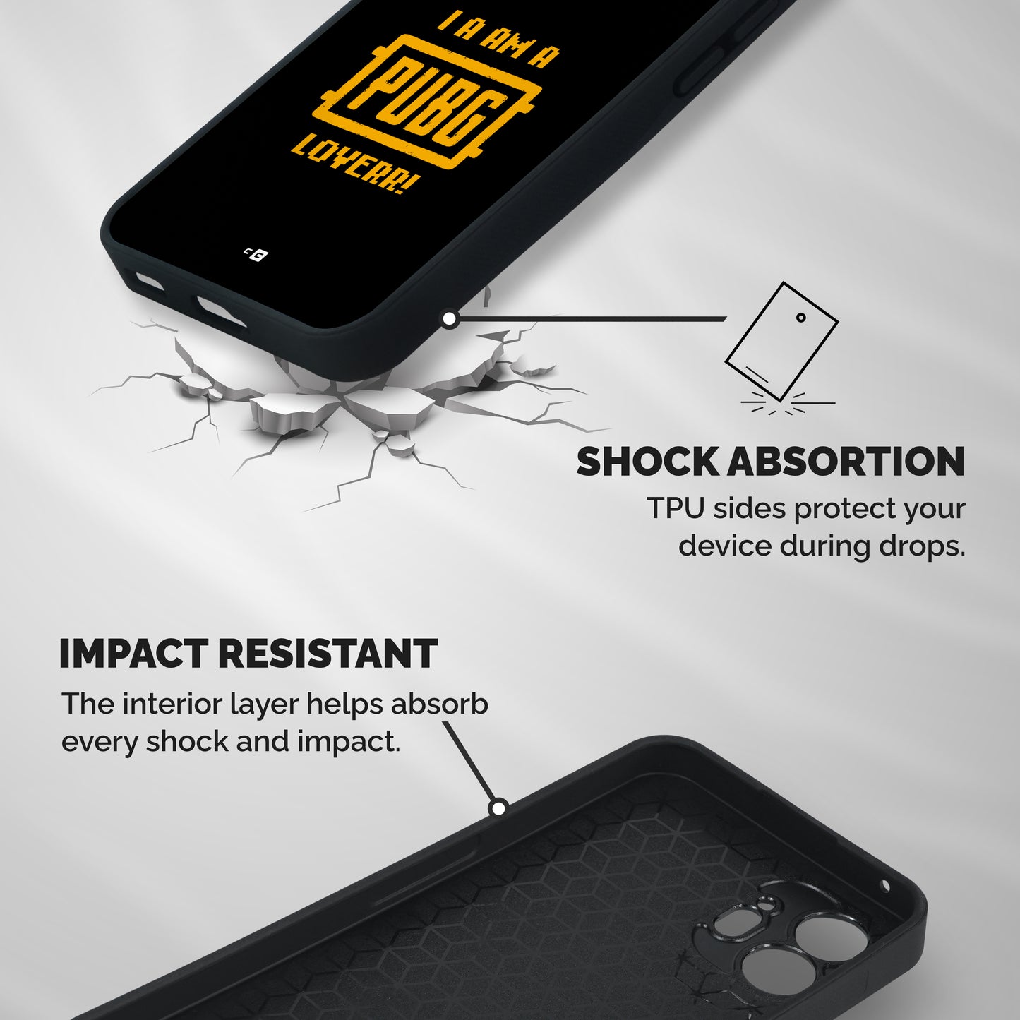 PUBG Lover Shockproof Hybrid Protection (Metal + TPU) Back Case Cover
