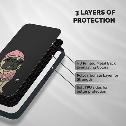 Pug Swag Shockproof Hybrid Protection (Metal + TPU) Back Case Cover