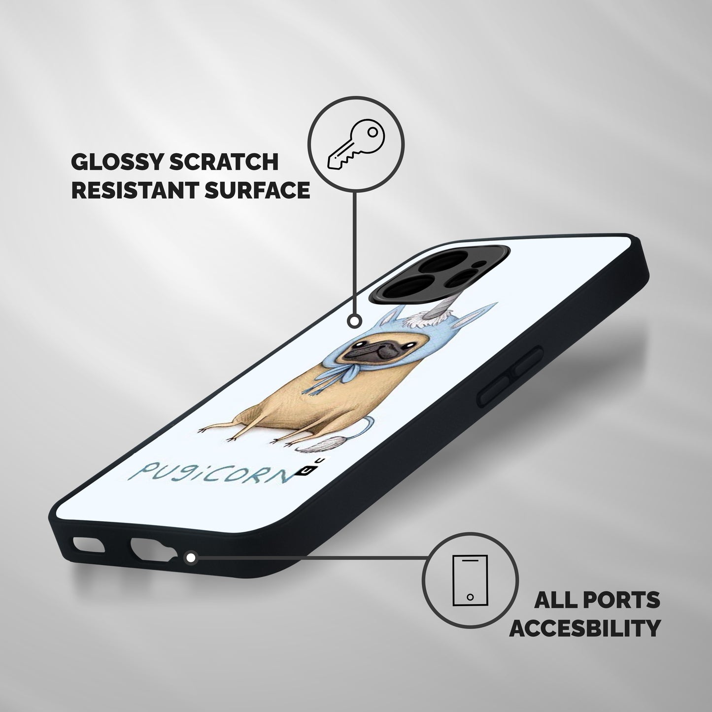 Pugicorn Shockproof Hybrid Protection (Metal + TPU) Back Case Cover
