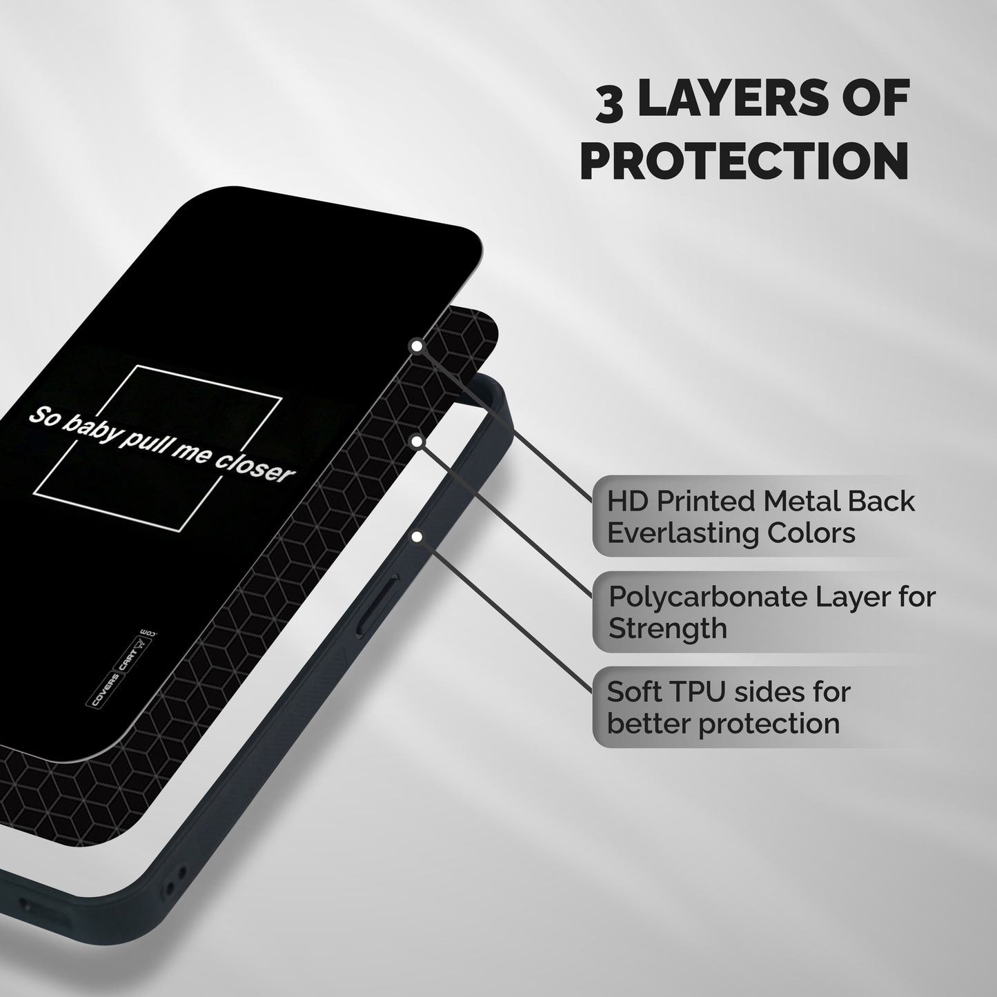 Pull Me Closer Shockproof Hybrid Protection (Metal + TPU) Back Case Cover
