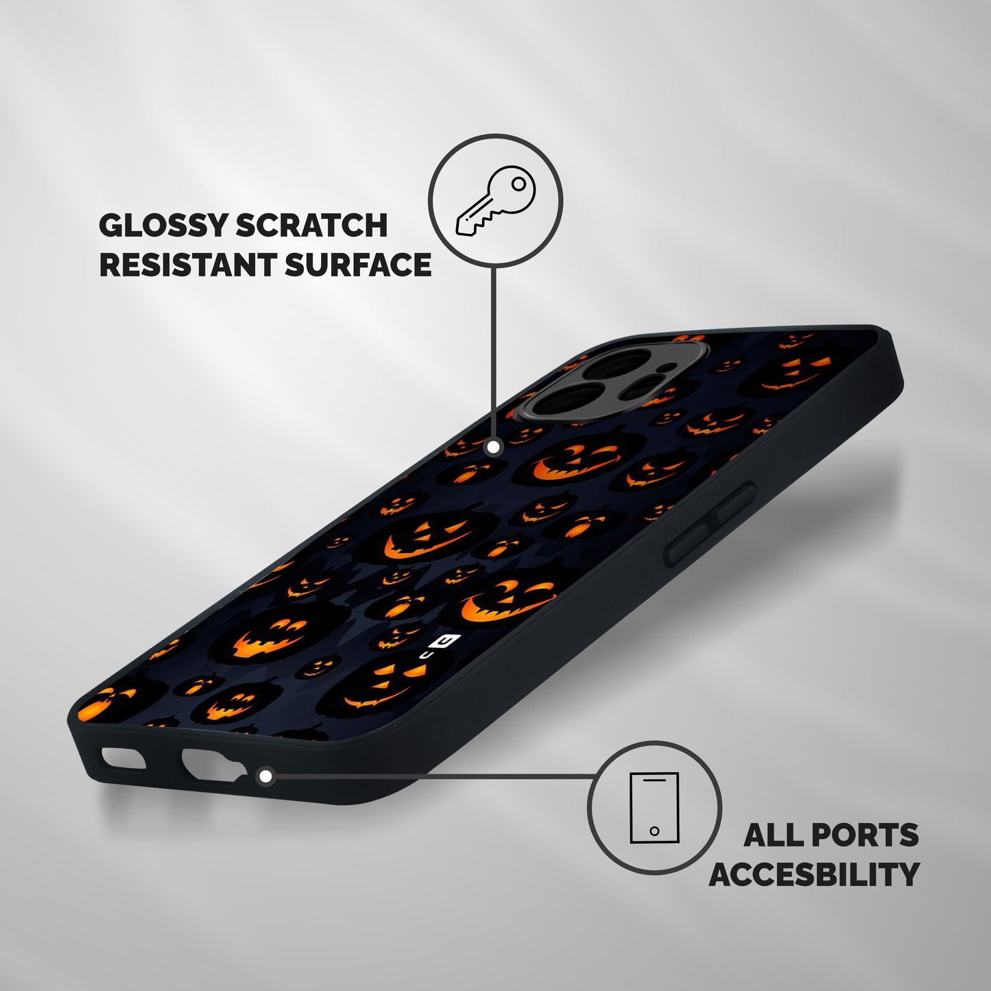 Pumpkin Smile Pattern Shockproof Hybrid Protection (Metal + TPU) Back Case Cover