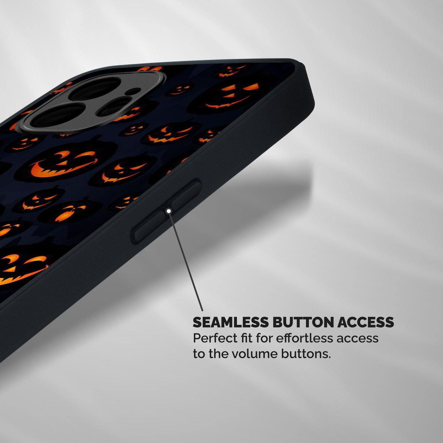 Pumpkin Smile Pattern Shockproof Hybrid Protection (Metal + TPU) Back Case Cover