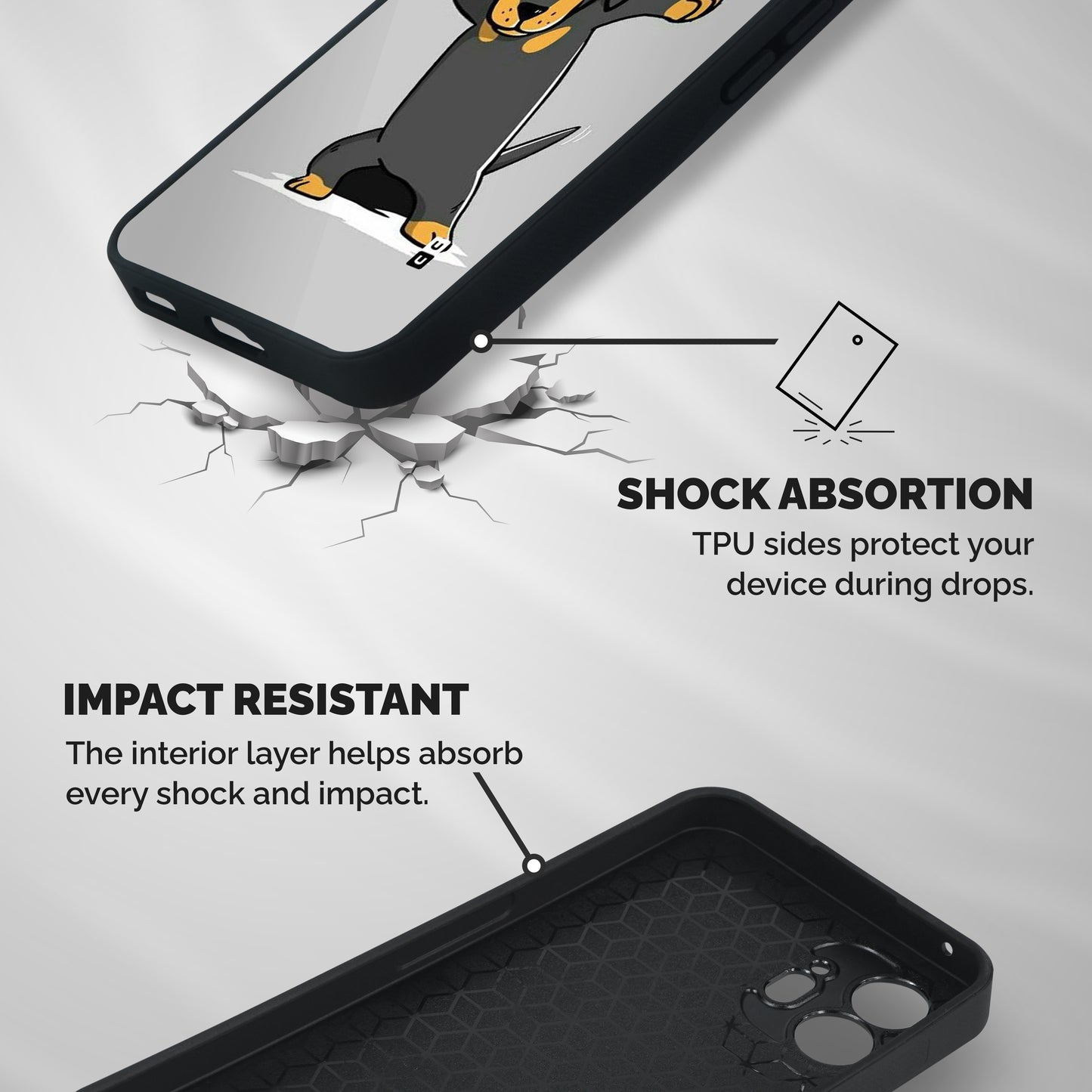 Puppy Dab Shockproof Hybrid Protection (Metal + TPU) Back Case Cover