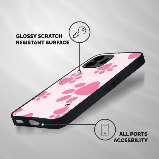 Puppy Paws Pattern Print Shockproof Hybrid Protection (Metal + TPU) Back Case Cover
