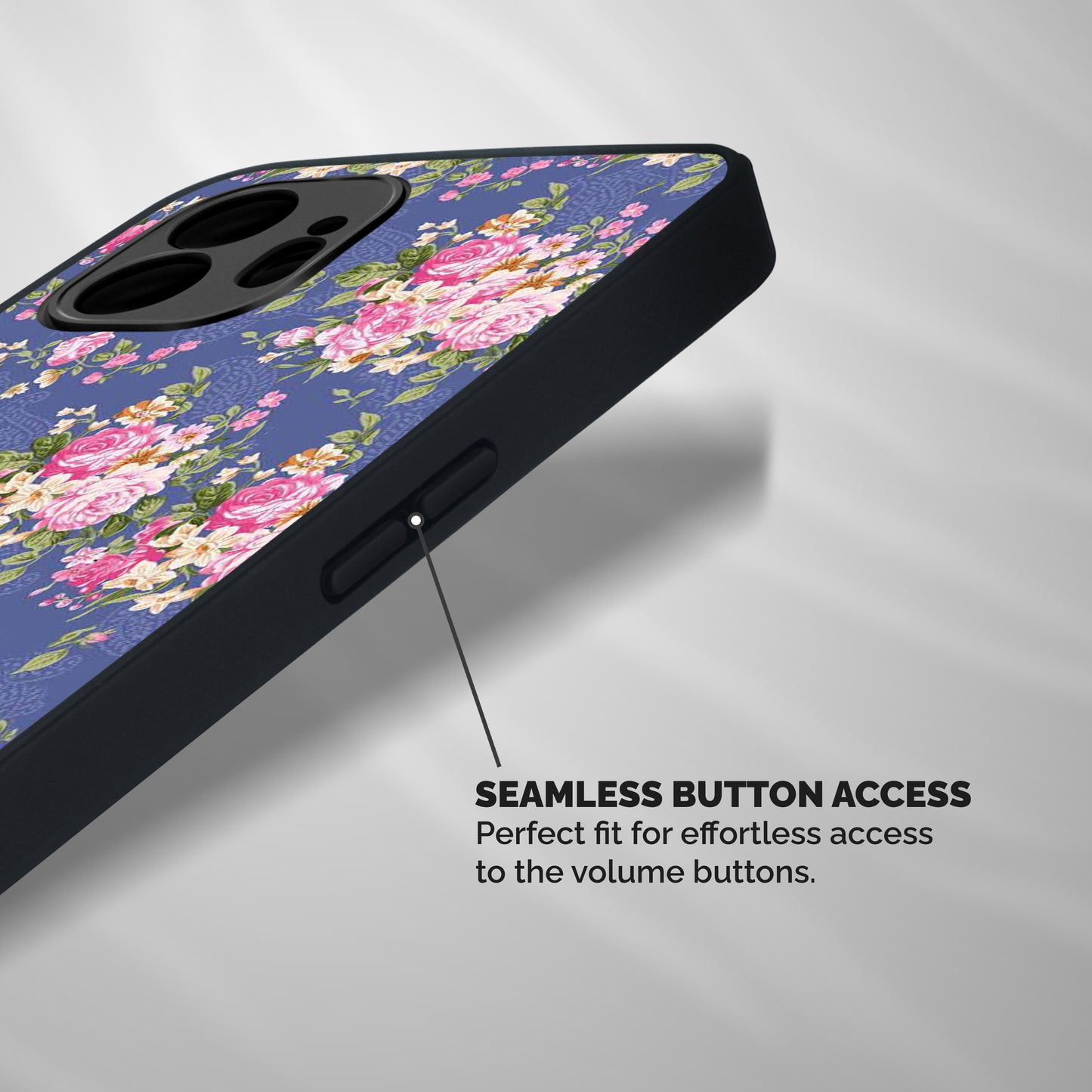 Purple Pink Floral Shockproof Hybrid Protection (Metal + TPU) Back Case Cover
