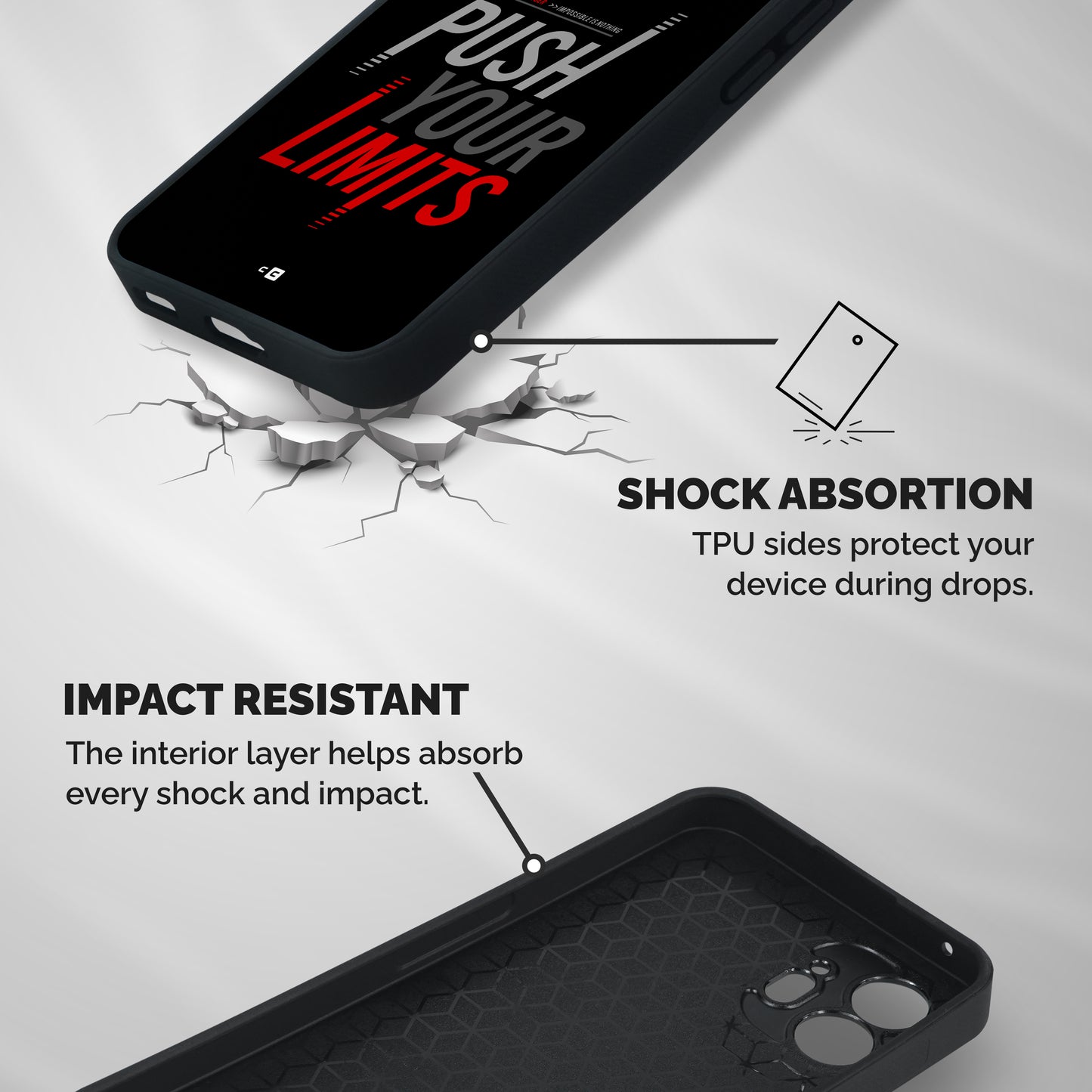 Push Your Limits Shockproof Hybrid Protection (Metal + TPU) Back Case Cover