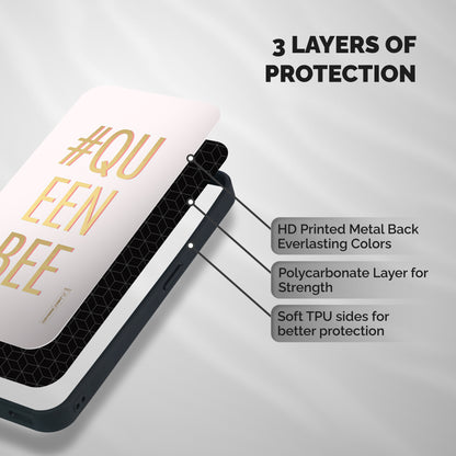 Queen Bee Shockproof Hybrid Protection (Metal + TPU) Back Case Cover