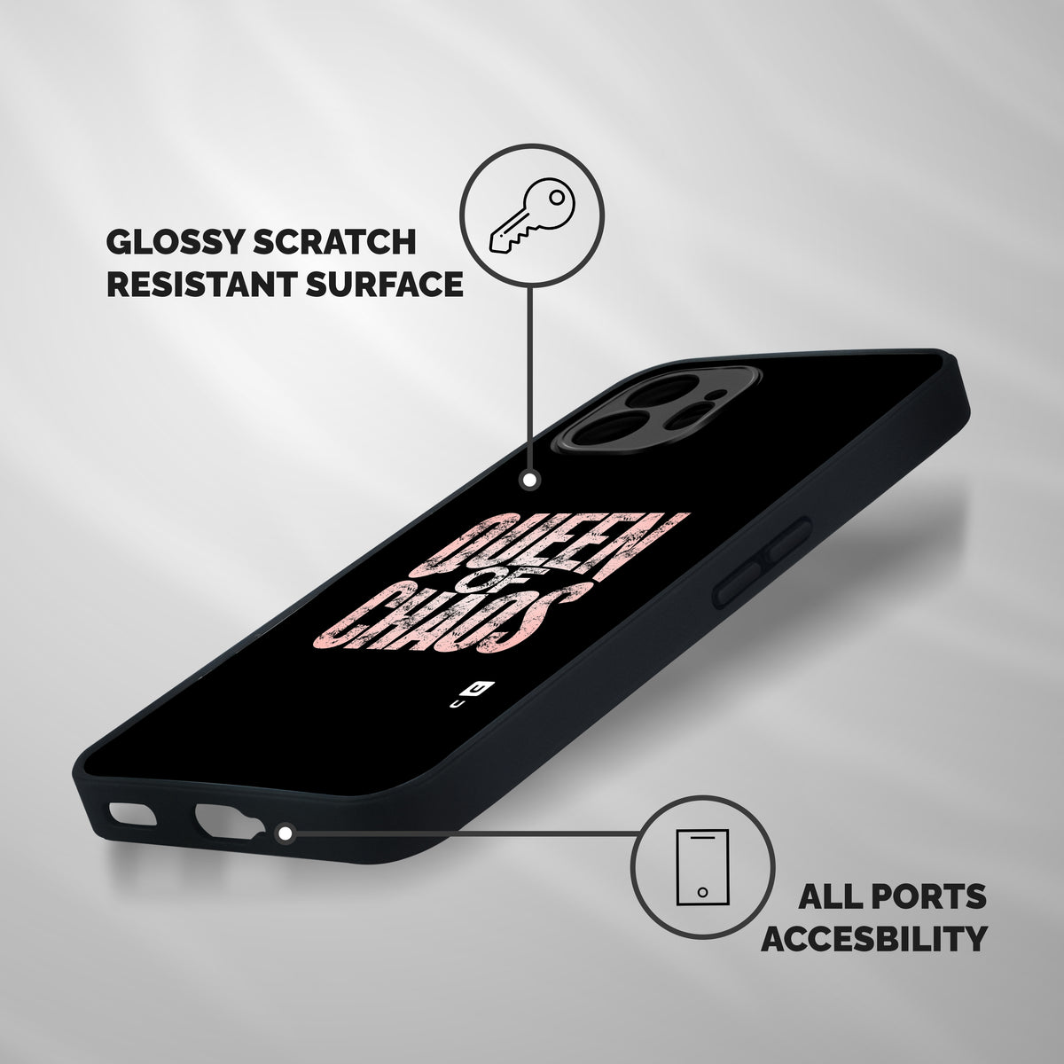 Queen of Chaos Shockproof Hybrid Protection (Metal + TPU) Back Case Cover