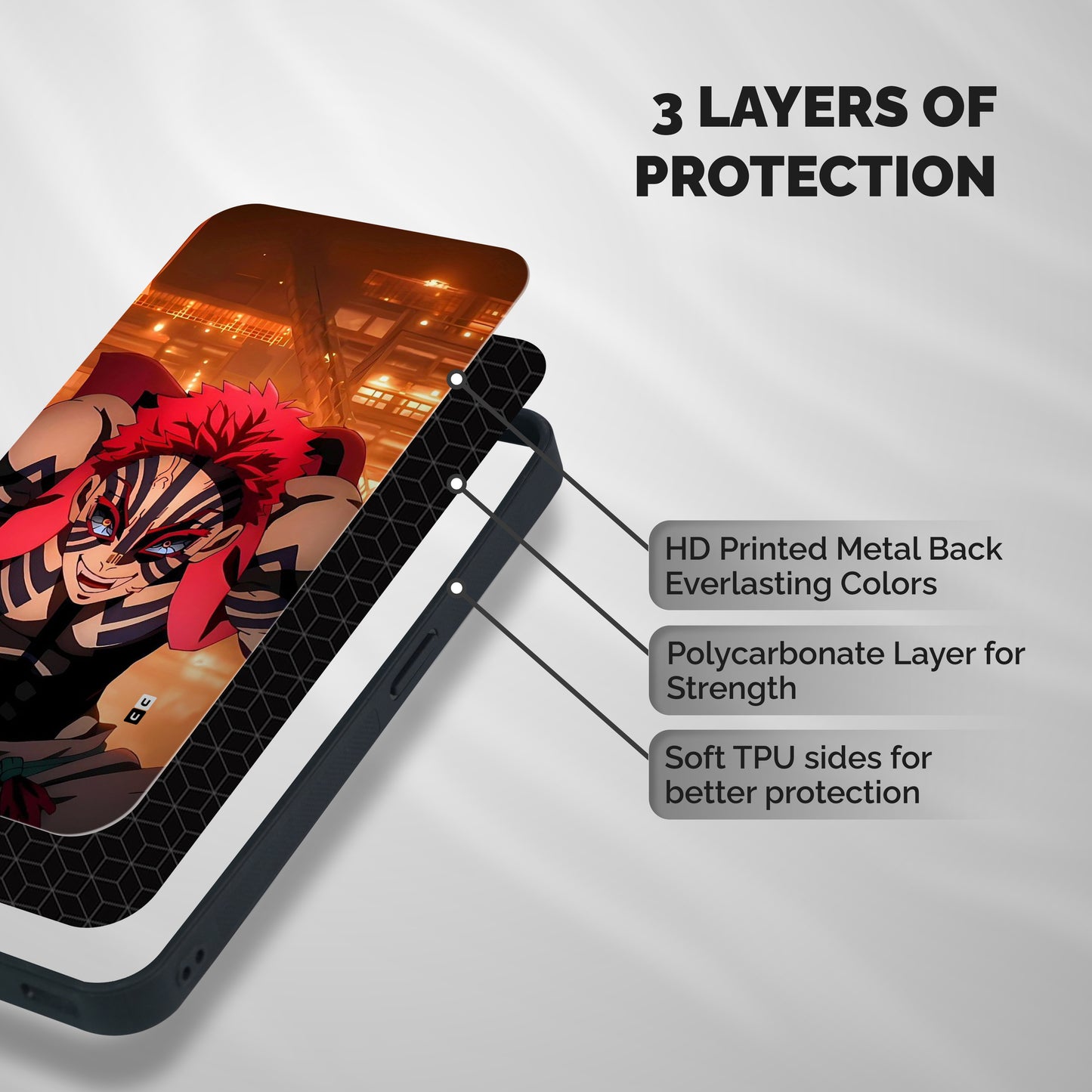 Raging Akaza Shockproof Hybrid Protection (Metal + TPU) Back Case Cover