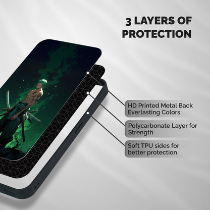 Raging Zoro Shockproof Hybrid Protection (Metal + TPU) Back Case Cover