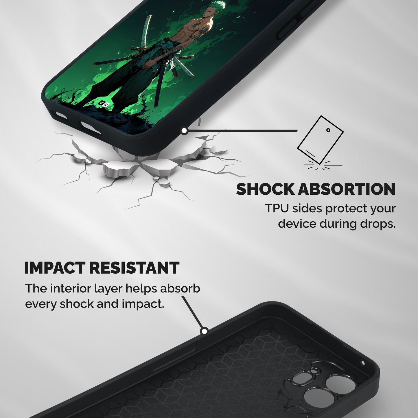 Raging Zoro Shockproof Hybrid Protection (Metal + TPU) Back Case Cover