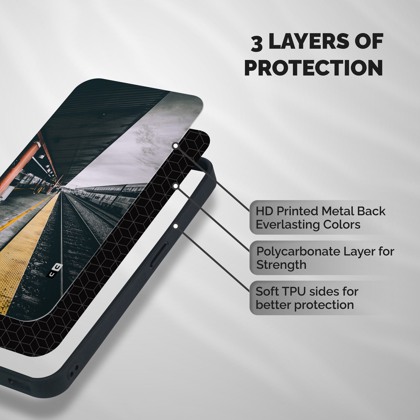 Railway Track Shockproof Hybrid Protection (Metal + TPU) Back Case Cover