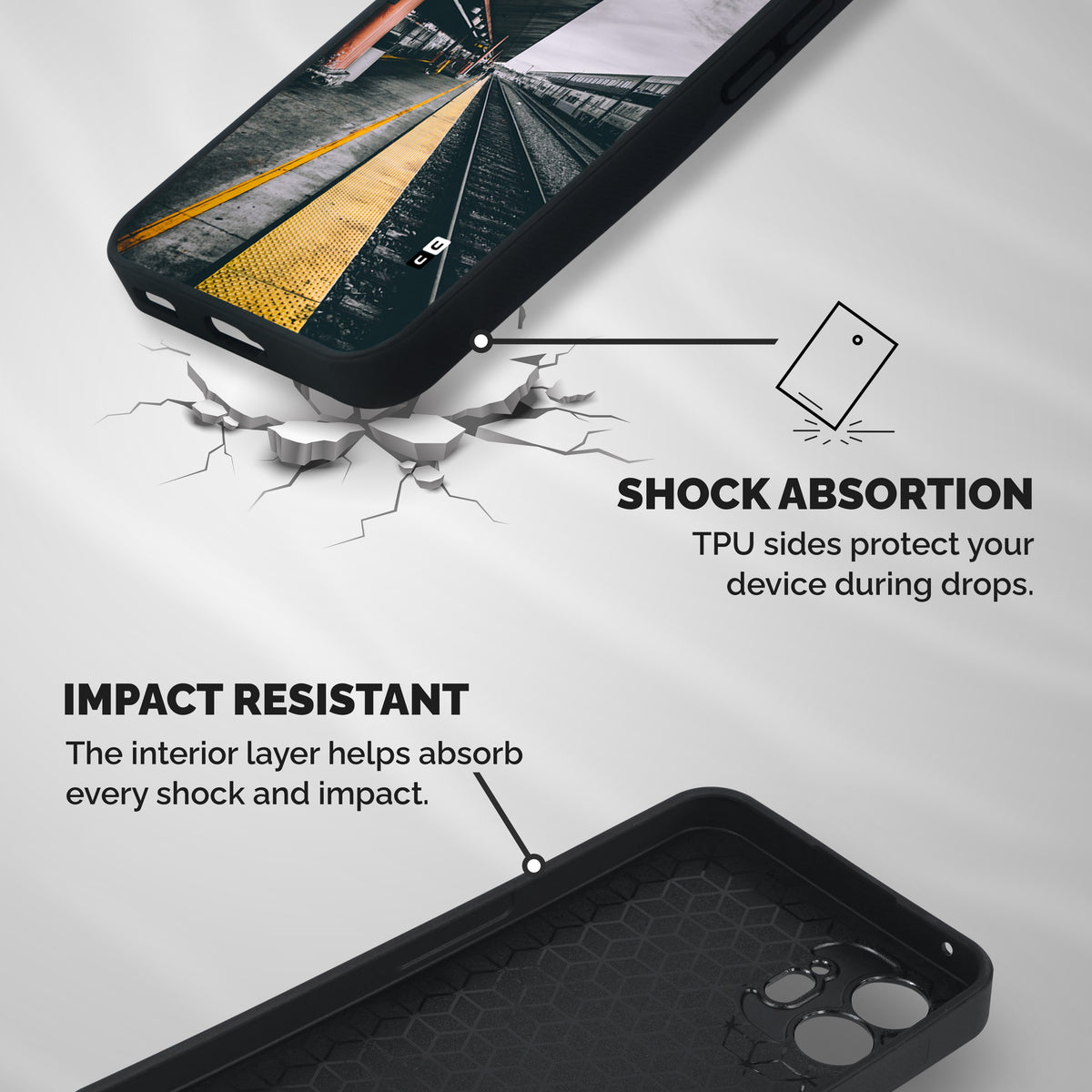Railway Track Shockproof Hybrid Protection (Metal + TPU) Back Case Cover