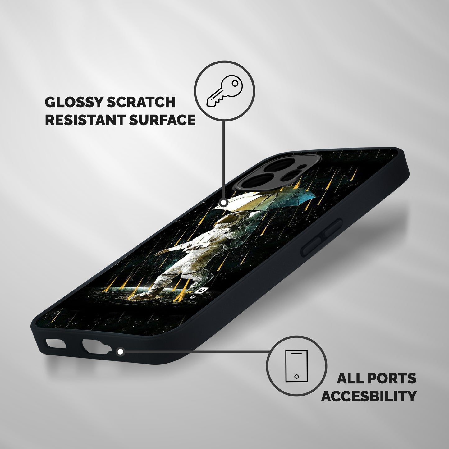 Rain Spaceman Shockproof Hybrid Protection (Metal + TPU) Back Case Cover