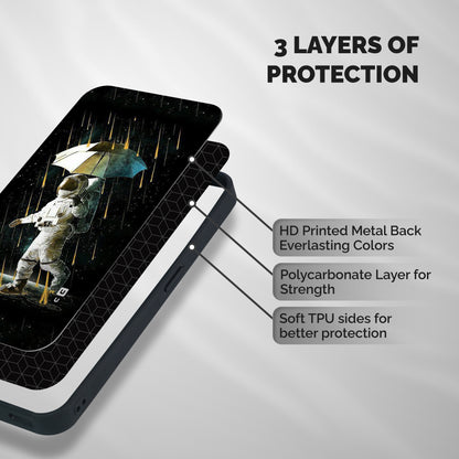 Rain Spaceman Shockproof Hybrid Protection (Metal + TPU) Back Case Cover