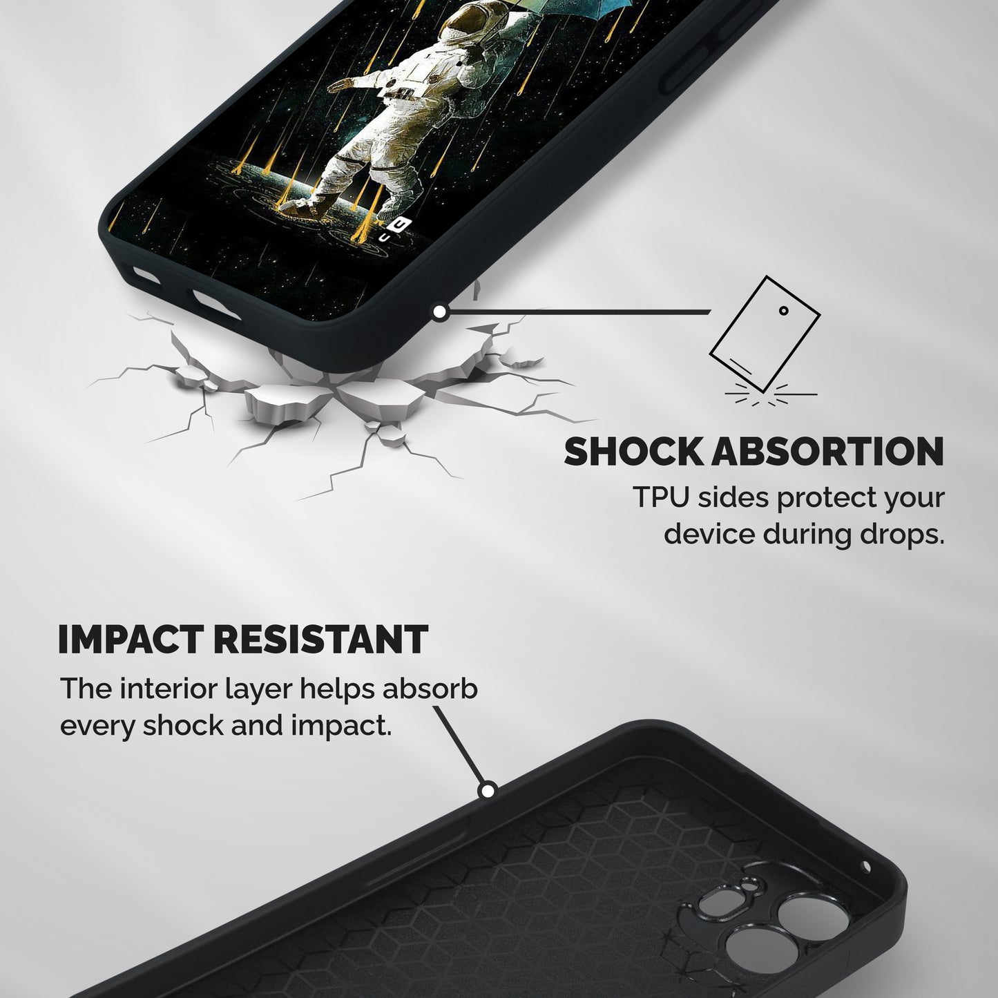 Rain Spaceman Shockproof Hybrid Protection (Metal + TPU) Back Case Cover