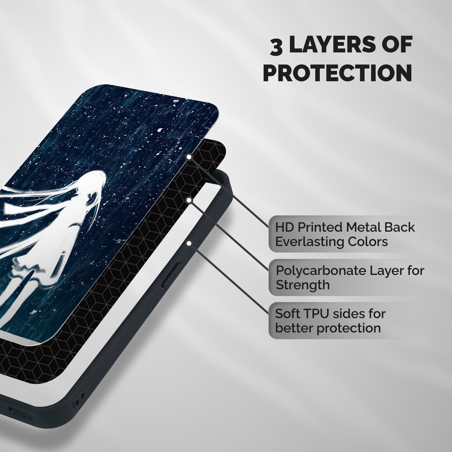 Rain White Girl Shockproof Hybrid Protection (Metal + TPU) Back Case Cover