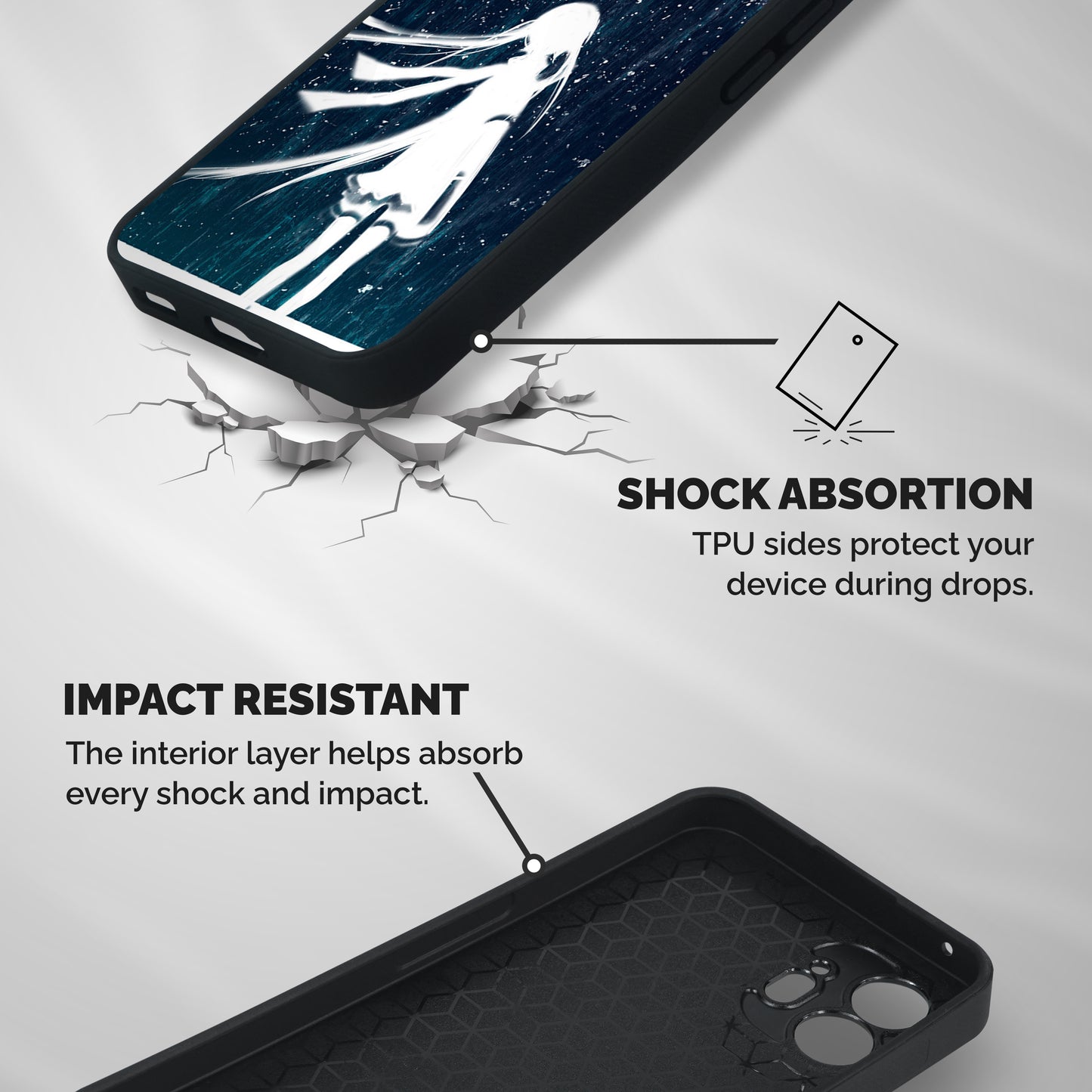 Rain White Girl Shockproof Hybrid Protection (Metal + TPU) Back Case Cover