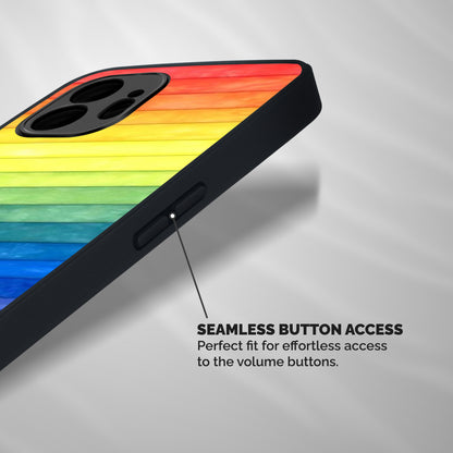 Rainbow Colors Stripes Shockproof Hybrid Protection (Metal + TPU) Back Case Cover