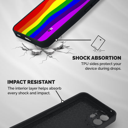 Rainbow Curves Shockproof Hybrid Protection (Metal + TPU) Back Case Cover