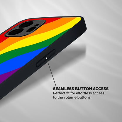 Rainbow Slant Curves Shockproof Hybrid Protection (Metal + TPU) Back Case Cover