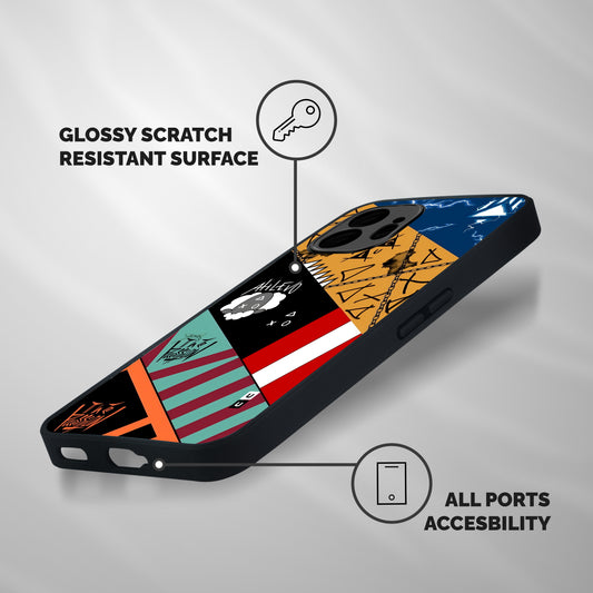Random Abstracts Art Slant Stripes Shockproof Hybrid Protection (Metal + TPU) Back Case Cover