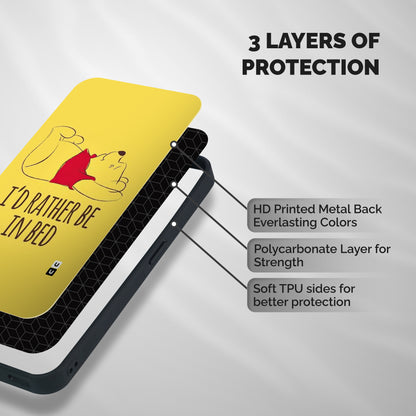Rather Be In Bed Shockproof Hybrid Protection (Metal + TPU) Back Case Cover