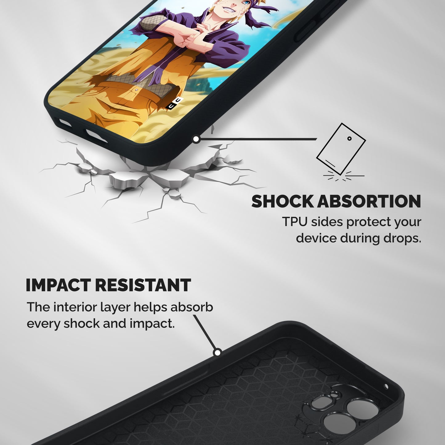 Ready Naruto Shockproof Hybrid Protection (Metal + TPU) Back Case Cover