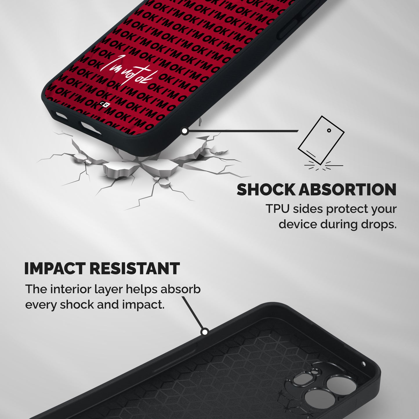 Really Not Ok Shockproof Hybrid Protection (Metal + TPU) Back Case Cover