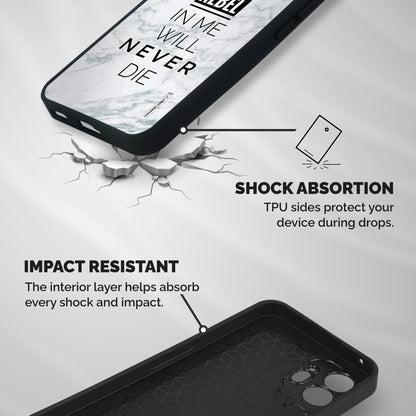 Rebel Will Not Die Shockproof Hybrid Protection (Metal + TPU) Back Case Cover