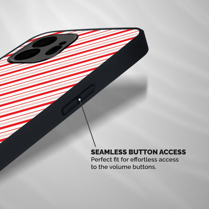 Red And White Diagonal Stripes Shockproof Hybrid Protection (Metal + TPU) Back Case Cover