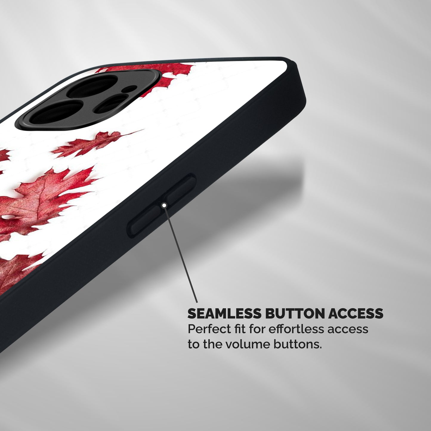 Red Appealing Autumn Leaves Shockproof Hybrid Protection (Metal + TPU) Back Case Cover