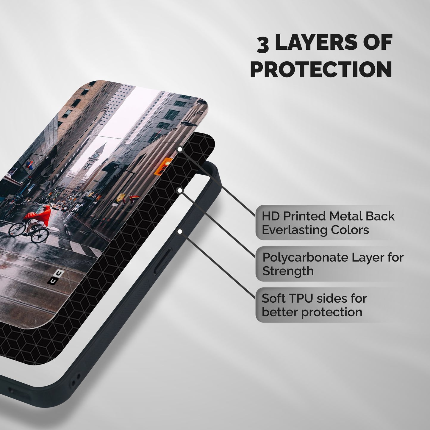 Red Bicycle Street Shockproof Hybrid Protection (Metal + TPU) Back Case Cover