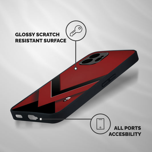 Red Black Fold Shockproof Hybrid Protection (Metal + TPU) Back Case Cover