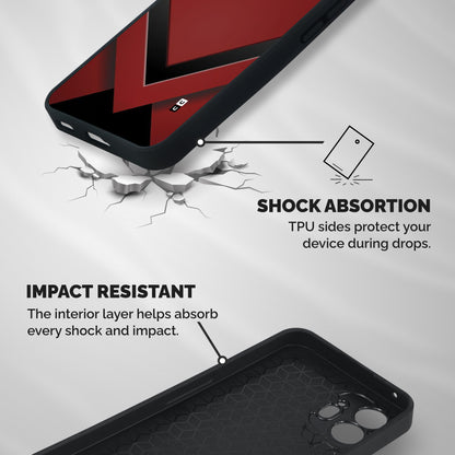 Red Black Fold Shockproof Hybrid Protection (Metal + TPU) Back Case Cover