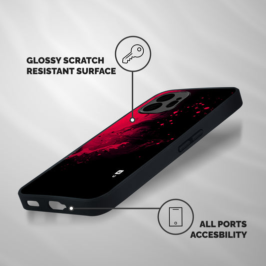 Red Black Splash Art Shockproof Hybrid Protection (Metal + TPU) Back Case Cover