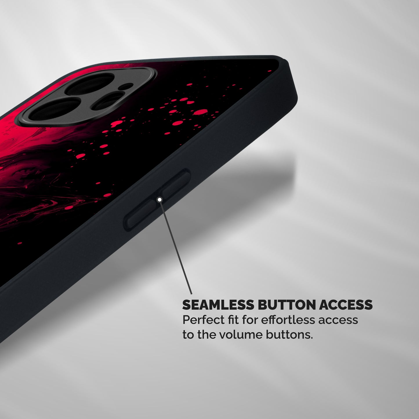 Red Black Splash Art Shockproof Hybrid Protection (Metal + TPU) Back Case Cover