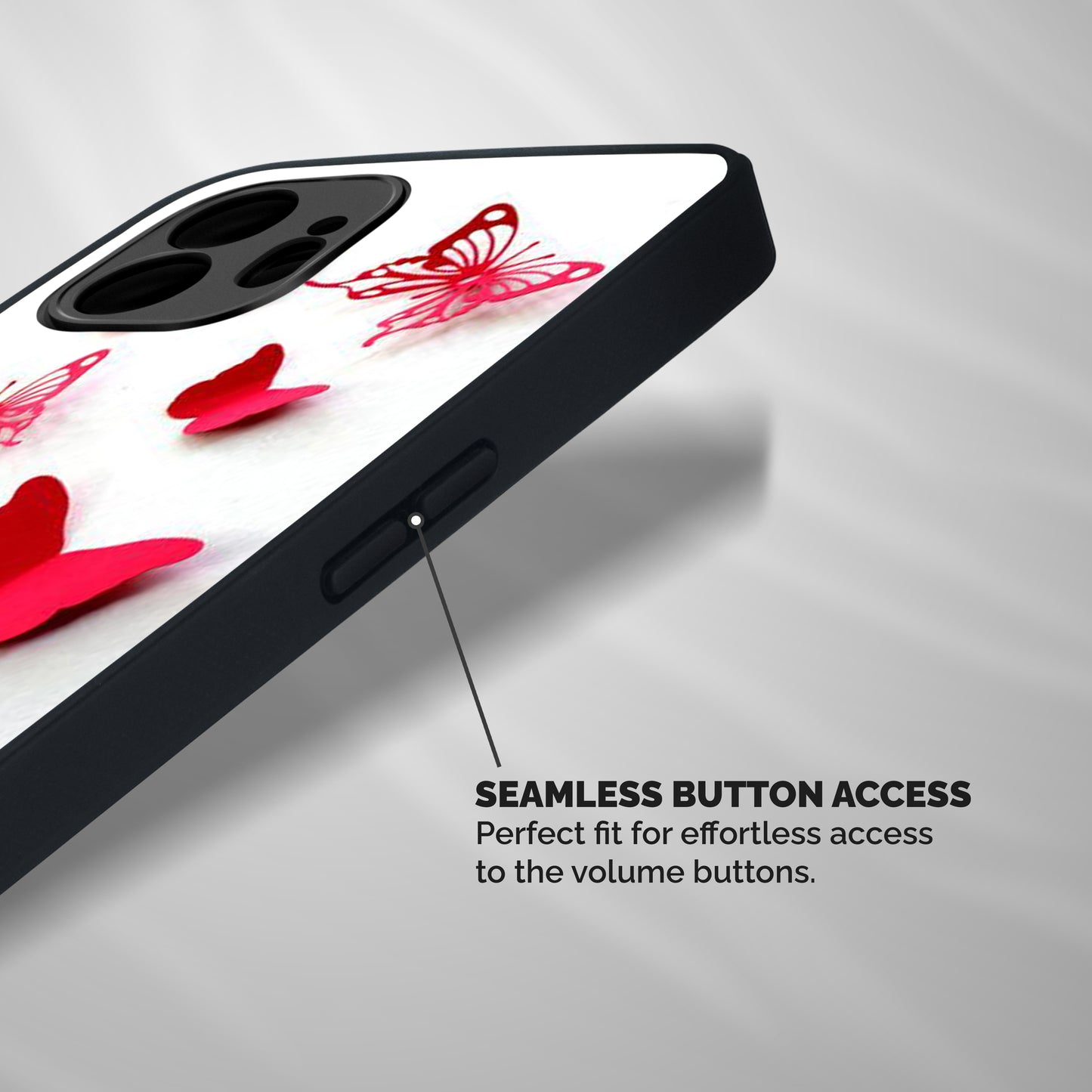 Red Butterflies Shockproof Hybrid Protection (Metal + TPU) Back Case Cover