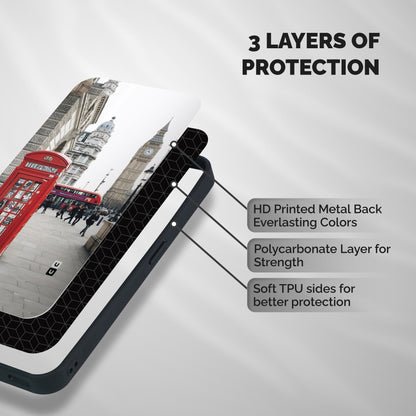 Red City Shockproof Hybrid Protection (Metal + TPU) Back Case Cover