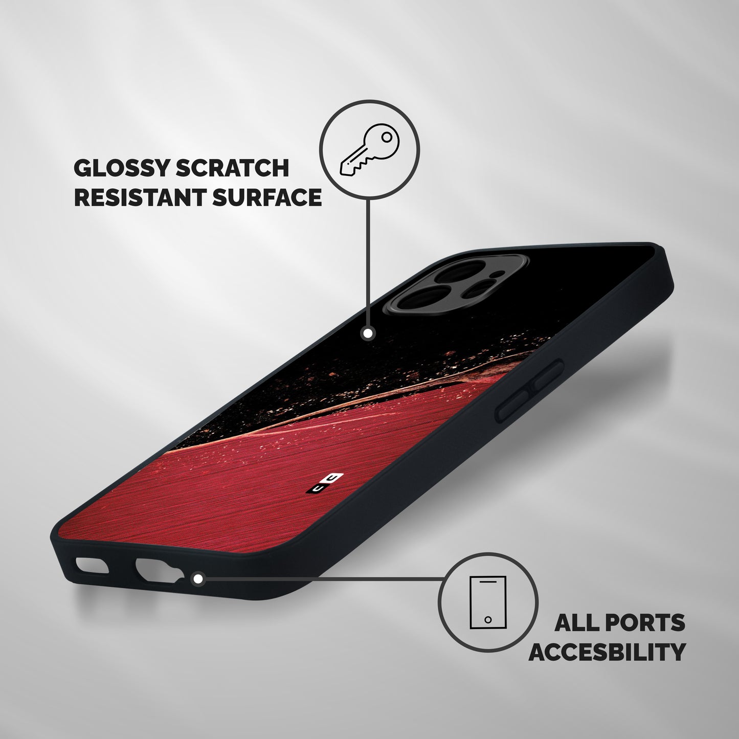 Red Flow Drops Shockproof Hybrid Protection (Metal + TPU) Back Case Cover
