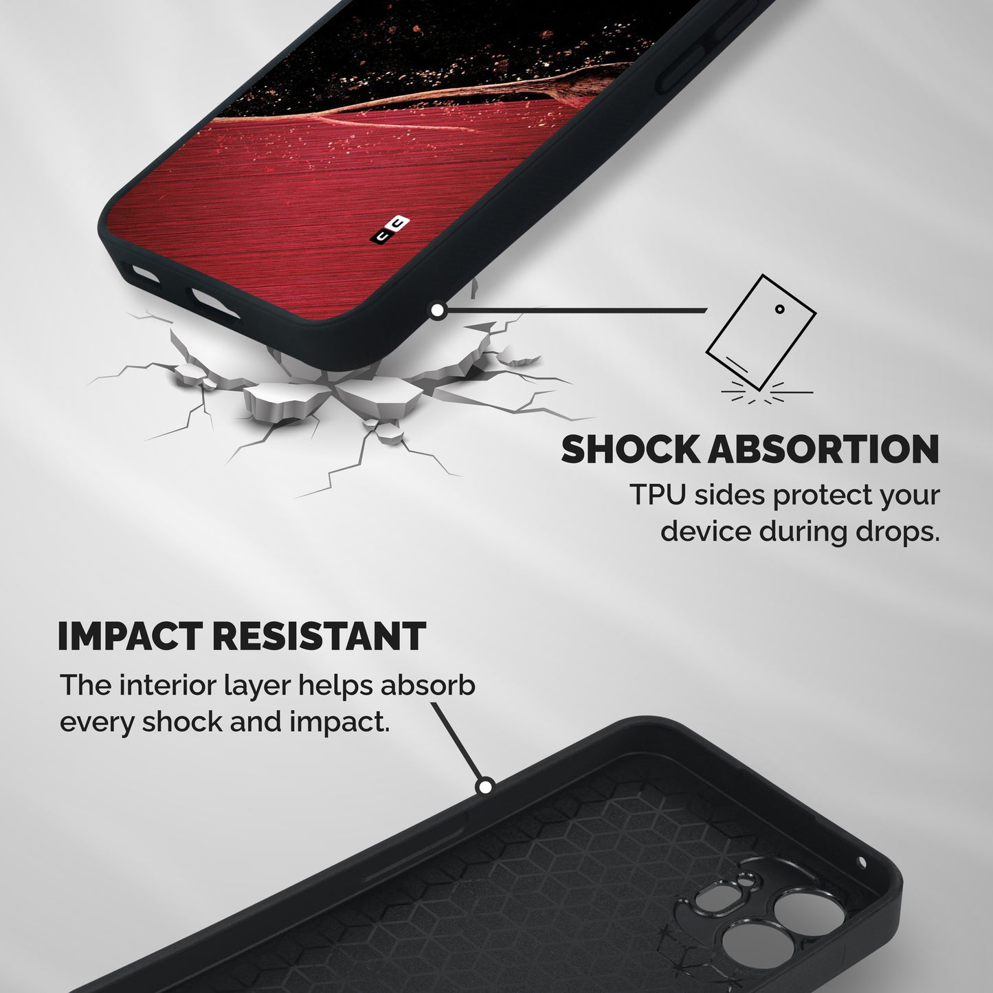Red Flow Drops Shockproof Hybrid Protection (Metal + TPU) Back Case Cover