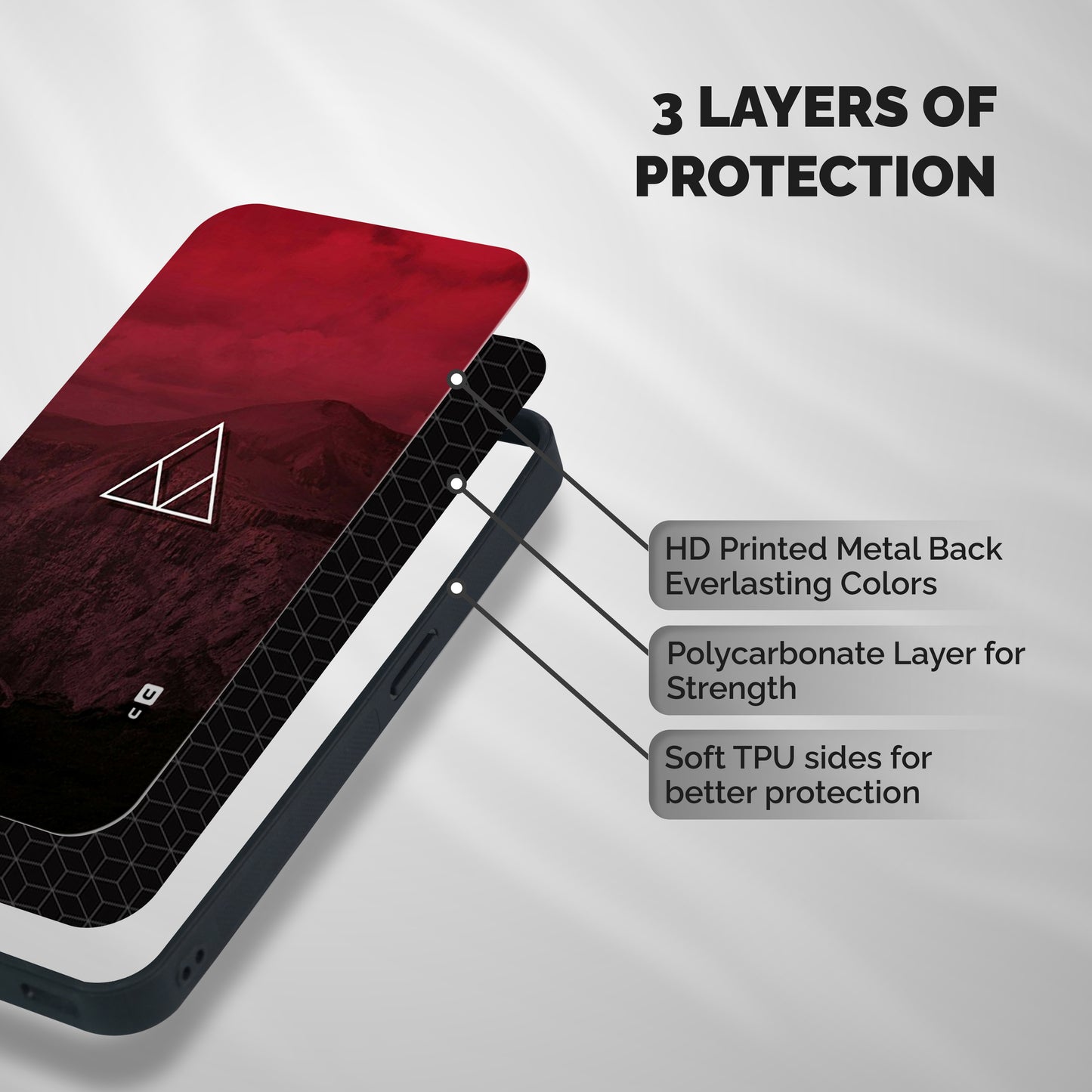 Red Hills Shockproof Hybrid Protection (Metal + TPU) Back Case Cover