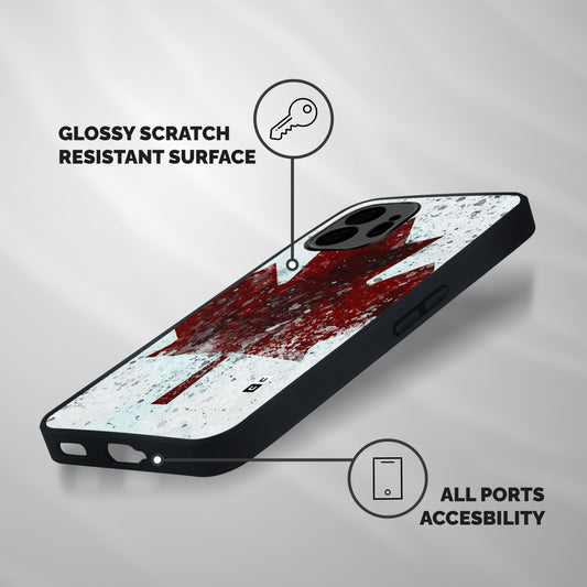 Red Maple Snow Shockproof Hybrid Protection (Metal + TPU) Back Case Cover