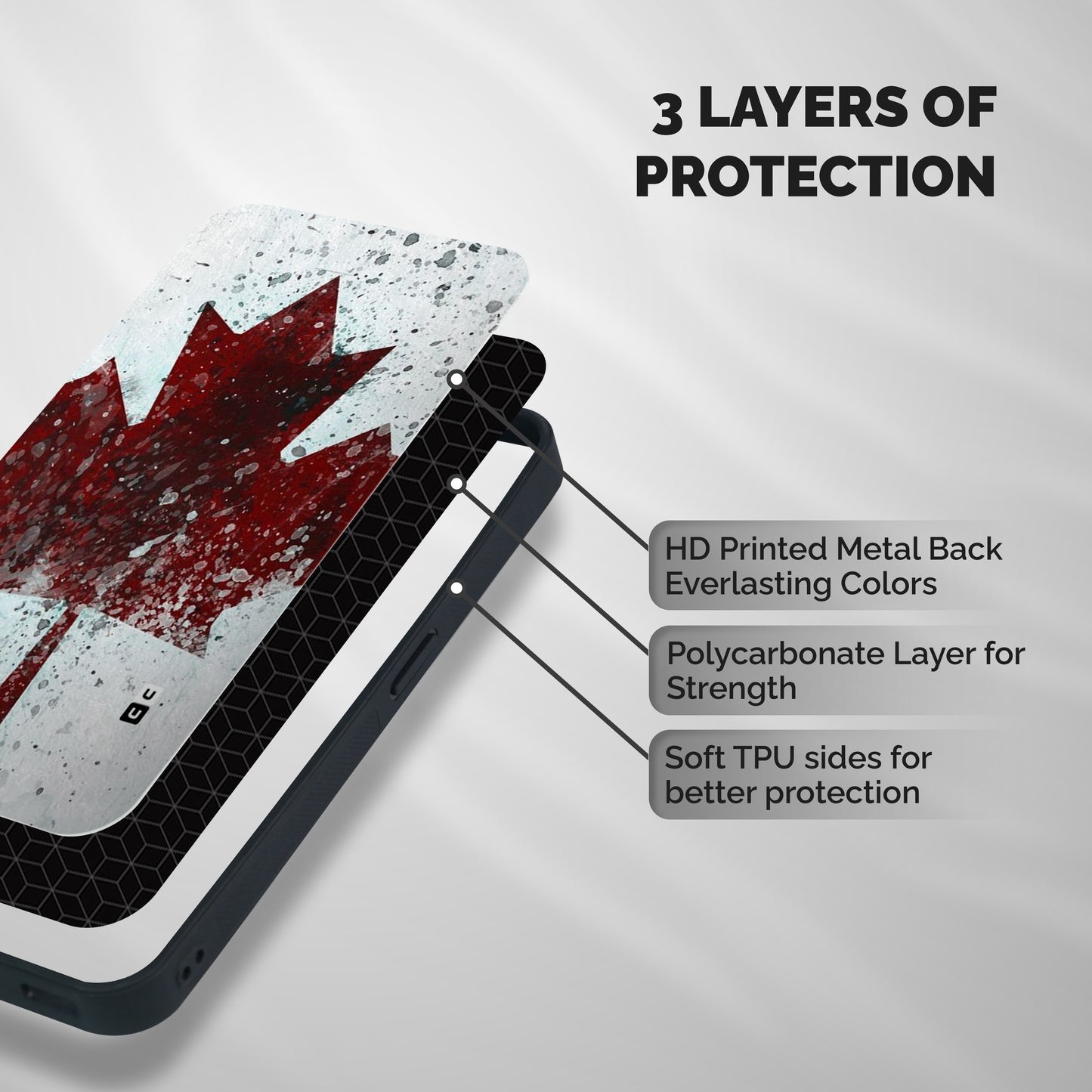 Red Maple Snow Shockproof Hybrid Protection (Metal + TPU) Back Case Cover