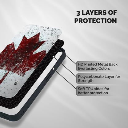 Red Maple Snow Shockproof Hybrid Protection (Metal + TPU) Back Case Cover